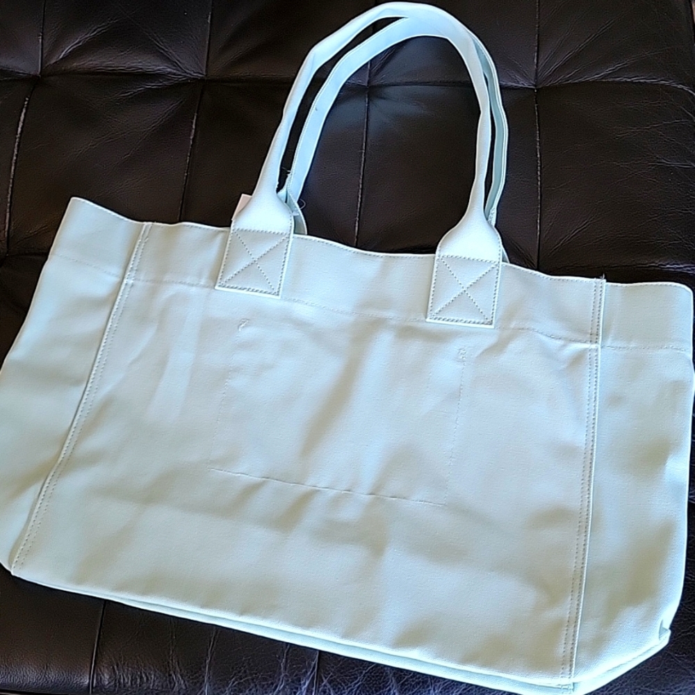 Mint canvas tote - Picture 3 of 10